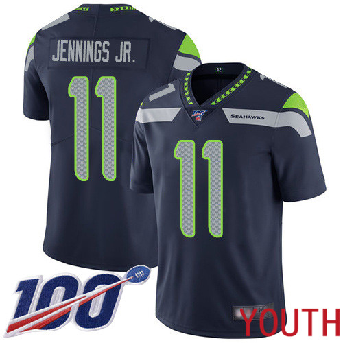 Seattle Seahawks Limited Navy Blue Youth Gary Jennings Jr. Home Jersey NFL Football #11 100th Season Vapor Untouchable->youth nfl jersey->Youth Jersey